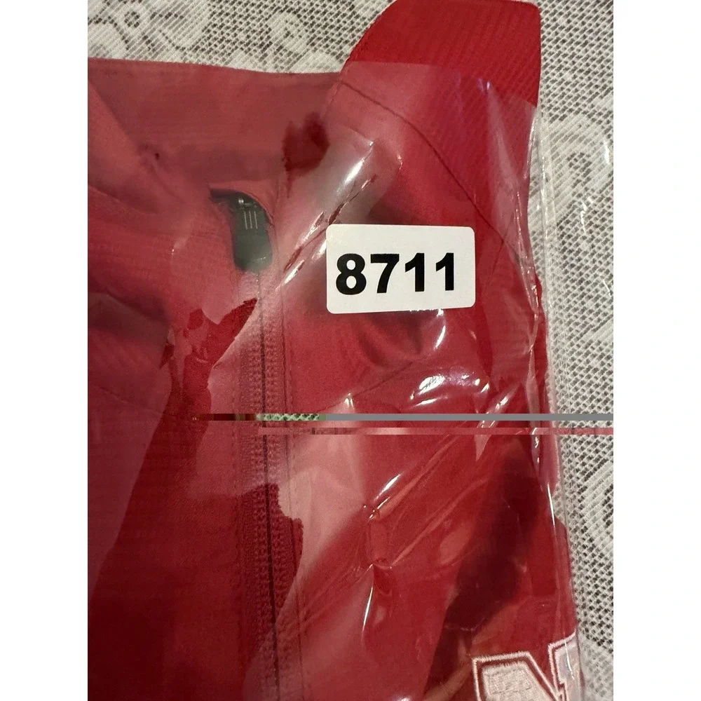 NEBRASKA Corn Huskers Jacket mens L Adidas Windbreaker Full‎ Zip red